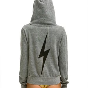 Aviator nation Heather grey bolt zip size XS